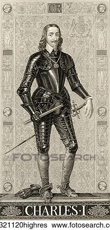 Stock Photograph - Charles I, 1600 to 1649. King of England, Scotland, Ireland. From Illustrations of English and Scottish History published 1882.. Fotosearch