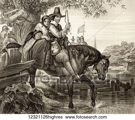Stock Photograph - Charles II in disguise aided in his escape by Jane Lane after the Battle of Worcester, 1651. Charles II, 1630 to 1685. King of England, Scotland and Ireland. Jane Lane, c. 1626 to 1689. Played a heroic role in the Escape of Charles II in 1651. From.... Fotosearch