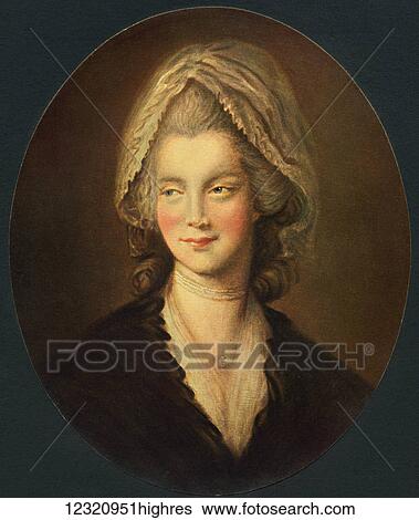 Stock Photograph - Charlotte of Mecklenburg-Strelitz, 1744 to 1818. Queen consort of the United Kingdom as wife of King George III. From the book The Connoisseur Illustrated published 1903.. Fotosearch