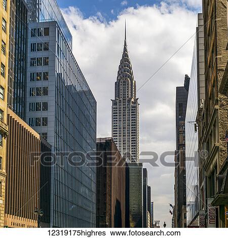 Stock Photograph - Chrysler building and other skyscrapers; New York City, New York, United States of America. Fotosearch