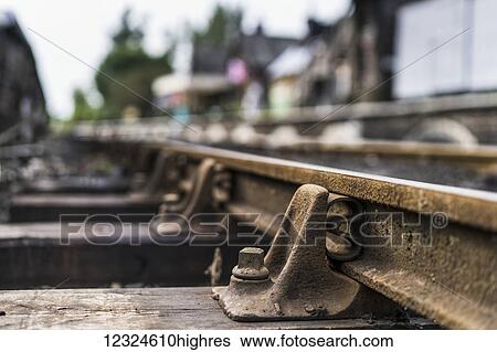 Close-up of a railroad track; Yorkshire, England View Large Photo Image Stock Photograph - Close-up of a railroad track; Yorkshire, England. Fotosearch