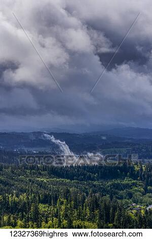 Clouds darken the landscape of Northern Oregon; Astoria, Oregon, United States of America View Large Photo Image Stock Photograph - Clouds darken the landscape of Northern Oregon; Astoria, Oregon, United States of America. Fotosearch