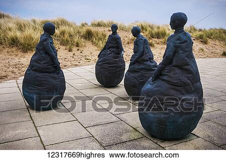 Stock Photograph - Conversation Piece by Juan Mu0z; South Shields, Tyne and Wear, England. Fotosearch