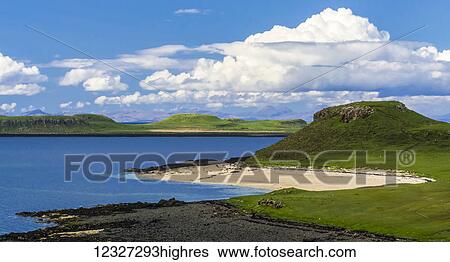 Stock Photograph - Coral beach on a sunny day on the Isle of Skye; Claigan, Isle of Skye, Scotland. Fotosearch