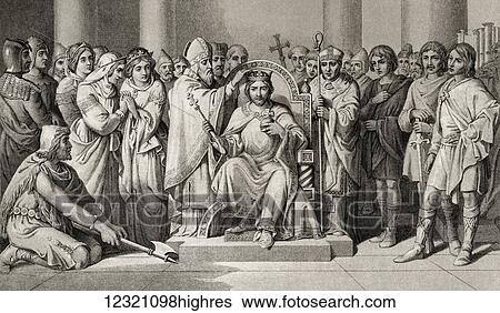 Coronation of Harold, King of the Anglo Saxons in A. D. 1066. Harold Godwinson or Harold II, c. 1022 to 1066. Last Anglo-Saxon King of England. From Illustrations of English and Scottish History published 1882. View Large Photo Image Stock Photograph - Coronation of Harold, King of the Anglo Saxons in A. D. 1066. Harold Godwinson or Harold II, c. 1022 to 1066. Last Anglo-Saxon King of England. From Illustrations of English and Scottish History published 1882.. Fotosearch