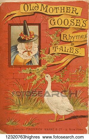 Stock Photograph - Cover from Old Mother Goose's Rhymes and Tales Illustration by Constance Haslewood Published by Frederick Warne & Co London and New York circa 1890s. Chromolithography by Emrik & Binger of Holland. Fotosearch