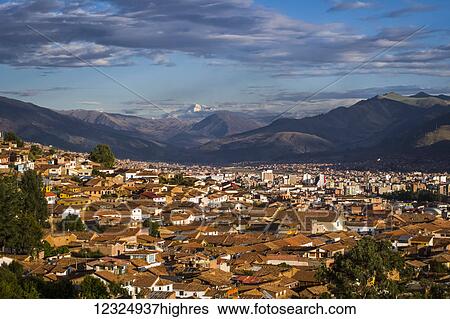 Cusco Peru with Oongate Mountain in the distance; Cusco, Cusco Region, Peru View Large Photo Image Stock Photograph - Cusco Peru with Oongate Mountain in the distance; Cusco, Cusco Region, Peru. Fotosearch