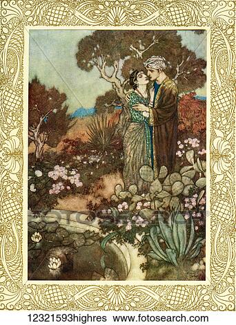 Do you, within your little hour of Grace, The waving Cypress in your Arms enlace, Before the Mother back into her arms Fold, and dissolve you in a last embrace. Illustration by Edmund Dulac from the Rubaiyat of Omar Khayyam, published 1909. View Large Photo Image Stock Photograph - Do you, within your little hour of Grace, The waving Cypress in your Arms enlace, Before the Mother back into her arms Fold, and dissolve you in a last embrace. Illustration by Edmund Dulac from the Rubaiyat of Omar Khayyam, published 1909.. Fotosearch