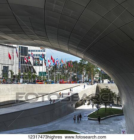 Dongdaemun Design Plaza; Seoul, South Korea View Large Photo Image Stock Photograph - Dongdaemun Design Plaza; Seoul, South Korea. Fotosearch