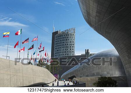 Stock Photograph - Dongdaemun Design Plaza; Seoul, South Korea. Fotosearch