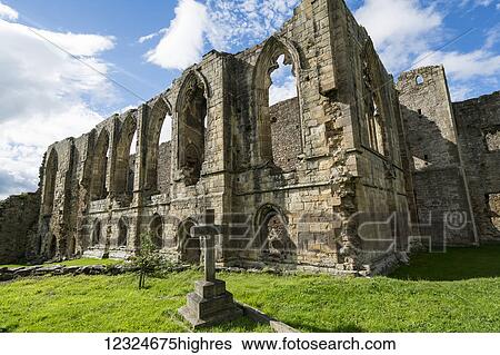 Stock Photograph - Easby Abbey ruins; Richmond, Yorkshire, England. Fotosearch