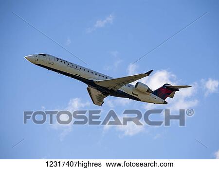 Stock Photograph - Embraer Regional Jer (ERJ); Montreal, Quebec, Canada. Fotosearch