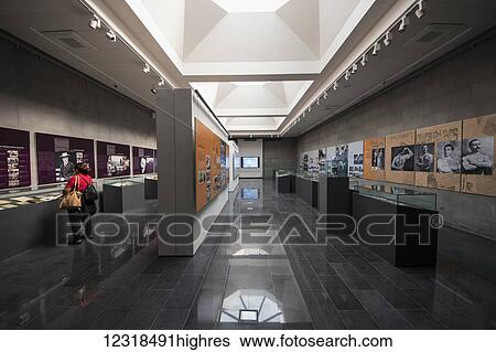 Stock Photograph - Exhibit hall in the Armenian Ge0cide Museum-Institute at the Armenian Ge0cide memorial complex on Tsitsernakaberd hill; Yerevan, Armenia. Fotosearch