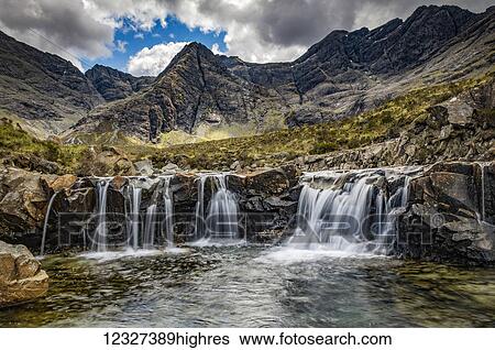 Fairy Pools waterfalls; Glenn Brittle, Isle of Skye, Scotland View Large Photo Image Stock Photograph - Fairy Pools waterfalls; Glenn Brittle, Isle of Skye, Scotland. Fotosearch