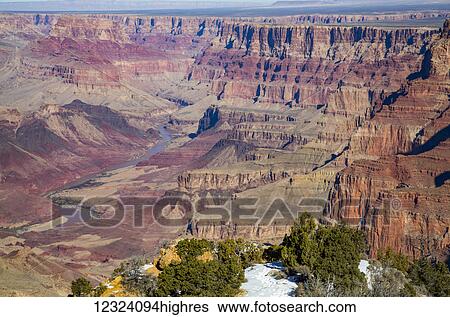 Stock Photograph - From Desert View Point, South Rim, Grand Canyon National Park; Arizona, United States of America. Fotosearch