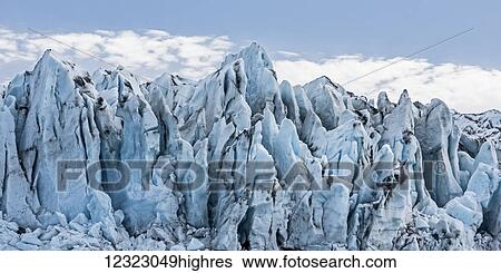 Stock Photograph - Front face of Colony Glacier, South-central Alaska; Alaska, United States of America. Fotosearch