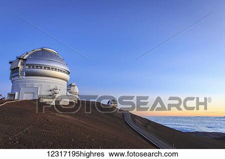 Gemini Observatory at dusk atop 4200 meter Mauna Kea, tallest mountain in Hawaii; Island of Hawaii, Hawaii, United States of America View Large Photo Image Stock Photograph - Gemini Observatory at dusk atop 4200 meter Mauna Kea, tallest mountain in Hawaii; Island of Hawaii, Hawaii, United States of America. Fotosearch