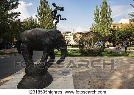 Gendrd II, bronze sculpture by Barry Flanagan on display at the Cafesjian Museum of Art in the Yerevan Cascade; Yerevan, Armenia View Large Photo Image Stock Photograph - Gendrd II, bronze sculpture by Barry Flanagan on display at the Cafesjian Museum of Art in the Yerevan Cascade; Yerevan, Armenia. Fotosearch