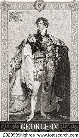 Stock Photograph - George IV, George Augustus Frederick 1762 1830. King of Hanover and the United Kingdom of Great Britain and Ireland. From English and Scottish History, published 1882.. Fotosearch