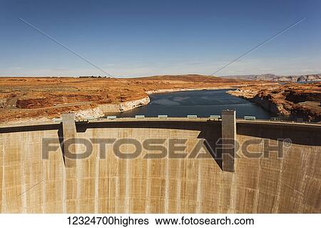 Stock Photograph - Glen Canyon Dam, Colorado River; Arizona, United States of America. Fotosearch