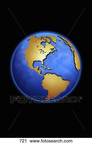 Stock Image - Globe in space centered on west Indies. Fotosearch