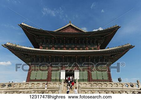Stock Photograph - Gyeongbokgung Palace; Seoul, South Korea. Fotosearch