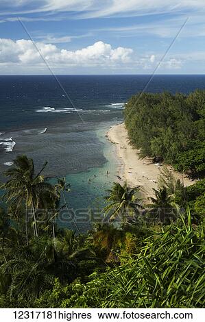 Haena Beach State Park and Ke'e Beach from the Kalalau Trail, Na Pali Coast; Kauai, Hawaii, United States of America View Large Photo Image Stock Photograph - Haena Beach State Park and Ke'e Beach from the Kalalau Trail, Na Pali Coast; Kauai, Hawaii, United States of America. Fotosearch