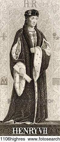 Stock Photograph - Henry VII, 1457 to 1509. King of England and Lord of Ireland. From Illustrations of English and Scottish History published 1882.. Fotosearch