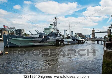 HMS Belfast on the River Thames; London, England View Large Photo Image Stock Photograph - HMS Belfast on the River Thames; London, England. Fotosearch