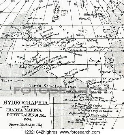 Hydrographia sive Charta Marina Portugalensium, c. 1504. From the book Life of Christopher Columbus by Clements R. Markham published 1892. View Large Photo Image Stock Photograph - Hydrographia sive Charta Marina Portugalensium, c. 1504. From the book Life of Christopher Columbus by Clements R. Markham published 1892.. Fotosearch