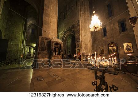 Interior of Svetitskhoveli Cathedral; Mtskheta, Mtskheta-Mtianeti, Georgia View Large Photo Image Stock Photograph - Interior of Svetitskhoveli Cathedral; Mtskheta, Mtskheta-Mtianeti, Georgia. Fotosearch