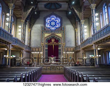 Stock Photograph - Interior of the Great Synagogue of Stockholm; Stockholm, Sweden. Fotosearch