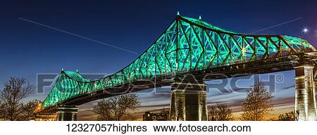 Jacque Cartier Bridge illuminated at dusk; Montreal, Quebec, Canada View Large Photo Image Stock Photograph - Jacque Cartier Bridge illuminated at dusk; Montreal, Quebec, Canada. Fotosearch