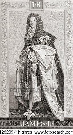 Stock Photograph - James II & VII, 1633 1701. King of England and Ireland as James II and King of Scotland as James VII, from 6 February 1685. From English and Scottish History, published 1882.. Fotosearch
