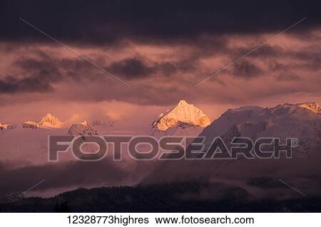 Stock Photograph - Kachemak Bay State Park at sunset; Alaska, United States of America. Fotosearch