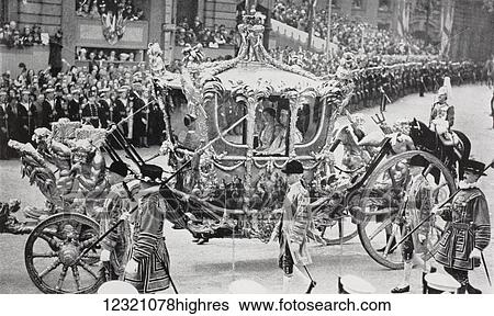 King George VI and Queen Elizabeth in the coach of state during their journey from the Palace to Westminster Abbey to their coronation ceremony 12th May 1937. George VI, Albert Frederick Arthur George, 1895 to 1952. King of the United Kingdom.... View Large Photo Image Stock Photograph - King George VI and Queen Elizabeth in the coach of state during their journey from the Palace to Westminster Abbey to their coronation ceremony 12th May 1937. George VI, Albert Frederick Arthur George, 1895 to 1952. King of the United Kingdom..... Fotosearch
