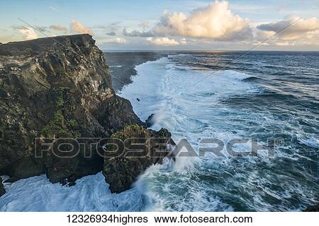 Large waves crash against the cliffs and coast along the southwest area of the Reykjanes Peninsula; Iceland View Large Photo Image Stock Photograph - Large waves crash against the cliffs and coast along the southwest area of the Reykjanes Peninsula; Iceland. Fotosearch