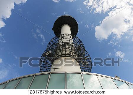 Low angle view of N Seoul Tower; Seoul, South Korea View Large Photo Image Stock Photograph - Low angle view of N Seoul Tower; Seoul, South Korea. Fotosearch
