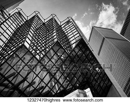 Low angle view of the Royal Bank Plaza in black and white; Toronto, Ontario, Canada View Large Photo Image Stock Photograph - Low angle view of the Royal Bank Plaza in black and white; Toronto, Ontario, Canada. Fotosearch