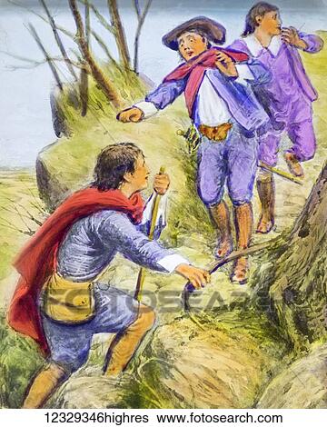 Magic lantern hand coloured slide circa 1900. A Pilgrims Progress by John Bunyan. Christian meets Mistrust and Timorous View Large Photo Image Stock Photograph - Magic lantern hand coloured slide circa 1900. A Pilgrims Progress by John Bunyan. Christian meets Mistrust and Timorous. Fotosearch