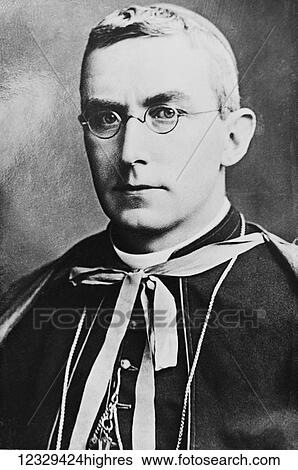 Stock Photograph - Magic lantern slide circa 1900. Victorian. Pope Pius XII. Fotosearch