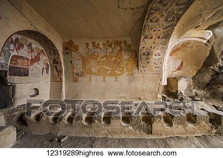 Medieval frescoes in the refectory of the David Gareja monastery complex; Kakheti, Georgia View Large Photo Image Stock Photograph - Medieval frescoes in the refectory of the David Gareja monastery complex; Kakheti, Georgia. Fotosearch