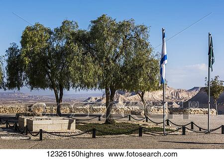 Stock Photograph - Memorial for David Ben-Gurion, Israel's first prime minister; Jerusalem, Israel. Fotosearch