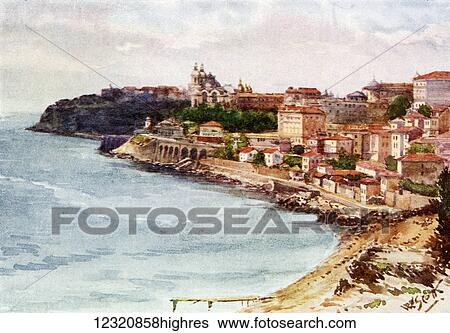 Monte Carlo and Monaco from the East. Colour illustration from the book France by Gordon Home published 1918 View Large Photo Image Stock Photograph - Monte Carlo and Monaco from the East. Colour illustration from the book France by Gordon Home published 1918. Fotosearch
