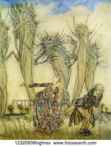 Stock Photograph - Mr and Mrs Vinegar. From the book English Fairy Tales retold by F. A. Steel with illustrations by Arthur Rackham, published 1927.. Fotosearch