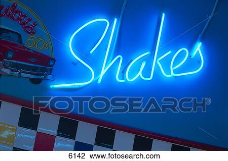 Neon sign in 50's style diner View Large Photo Image Stock Image - Neon sign in 50's style diner. Fotosearch