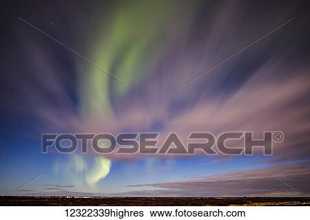 Northern lights and clouds; Manitoba, Canada View Large Photo Image Stock Photograph - Northern lights and clouds; Manitoba, Canada. Fotosearch