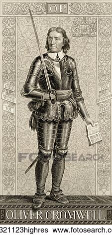 Stock Photograph - Oliver Cromwell, 1599 to 1658. English military and political leader. From Illustrations of English and Scottish History published 1882.. Fotosearch