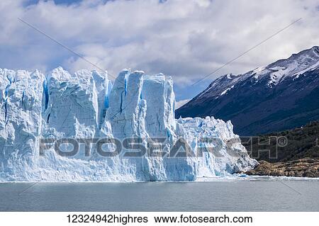 Perito Moreno Glacier in Los Glaciares National Park in Argentinian Patagonia, near El Calafate; Santa Cruz Province, Argentina View Large Photo Image Stock Photograph - Perito Moreno Glacier in Los Glaciares National Park in Argentinian Patagonia, near El Calafate; Santa Cruz Province, Argentina. Fotosearch