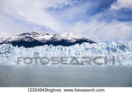 Stock Photograph - Perito Moreno Glacier in Los Glaciares National Park in Argentinian Patagonia, near El Calafate; Santa Cruz Province, Argentina. Fotosearch